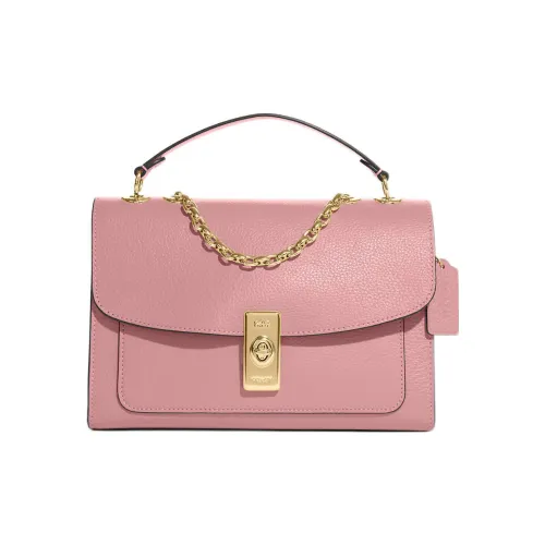 COACH Lane Кожа Портативная Сумка через плечо Сумка на плечо Большая Женская Розовая