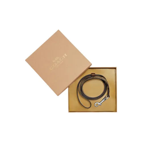 COACH Boxed Покрытый холст с кожаными вставками ПЭТ поводок Провайдер Мерч Большой Унисекс Коричневый