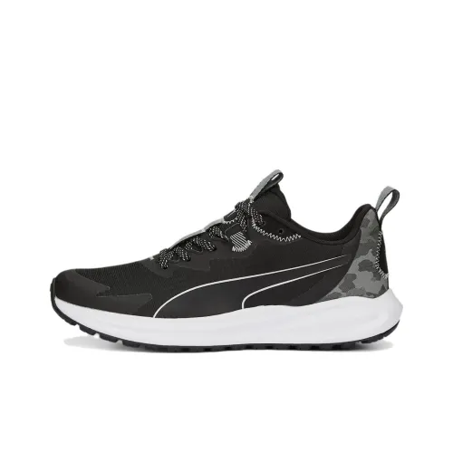 PUMA Twitch Runner Амортизирующие шоки Противоскользящие и устойчивые к истиранию Низкий топ Беговые кроссовки Мужские Черный Белый