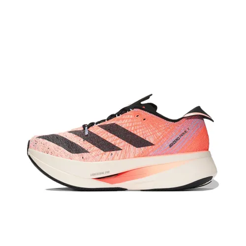 Adidas Adizero Prime X Покрытие Амортизация Низкий Топ Карбоновая Плита Марафон Беговые Кроссовки Унисекс Красный Черный