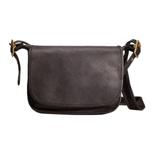 COACH Legacy Перчаточная дубленая кожа Сумка через плечо Женская Черная