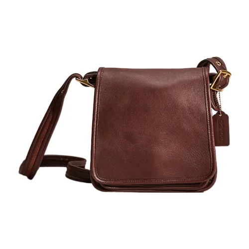 COACH Legacy Кожа Flap Bag Сумка через плечо Средняя Женская Сандаловое дерево Коричневый