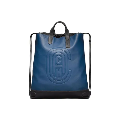 COACH ACADEMY Нейлоновый рюкзак большой мужской синий и черный