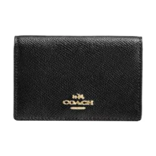 COACH Card Case Держатель для карт из кожи кошелек для женщин черный