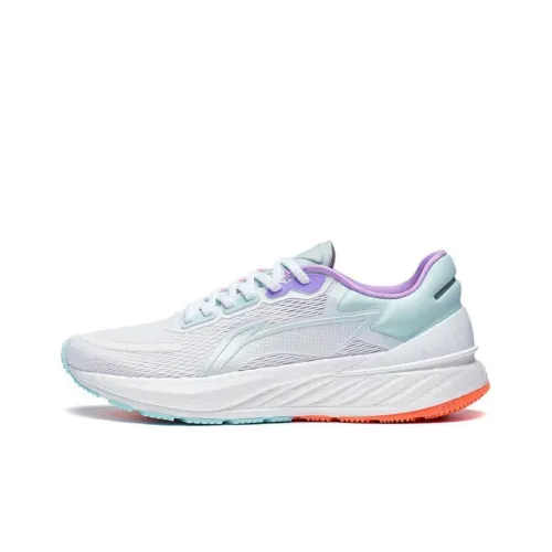 LiNing YueYing 2,0 Slip-resistant Abrasion-resistant Breathable Low-top Running Shoes Women's White Blue Purple