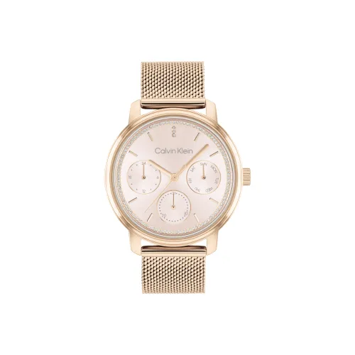 Calvin Klein Eternal Collection Женские часы Кварцевый механизм Ремешок из нержавеющей стали Золотой циферблат