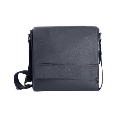 COACH Houston Кожа Карта Сумка Сумка через плечо Мужская Черная