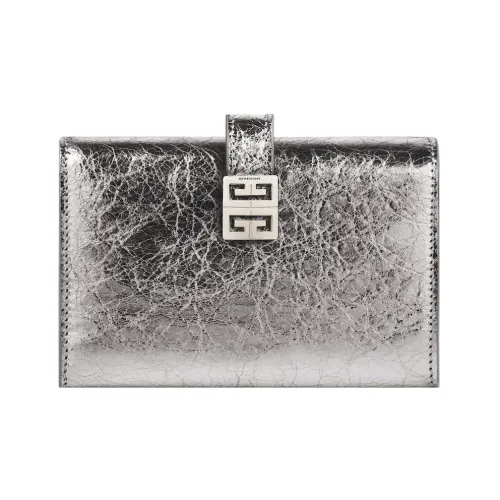GIVENCHY 4G Sheepskin Wallet Women's Silver Gray