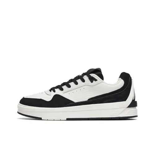 ANTA Life Collection Hayward GH Slip-resistant Abrasion-resistant Low Top Skateboard Shoes Men's Black White ANTA Life Collection Hayward GH Противоскользящие Износостойкие Низкие Кроссовки для скейтбординга Мужские Черно-белые