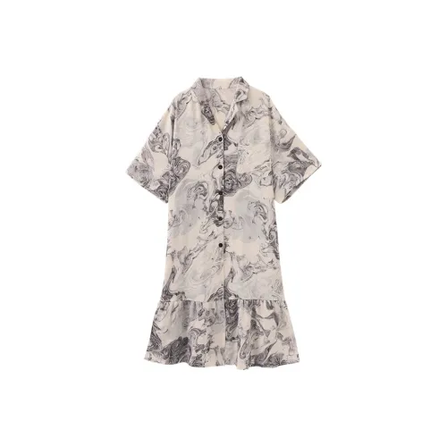 Chun Xi CX19818 Ледяной снежный шелк короткий рукав ночная сорочка для женщин