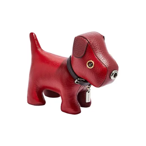 COACH Пескоструйная кожа Собака Town Бумажный пакет Аксессуар Унисекс Красный