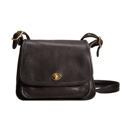 COACH Legacy Перчаточная дубленая кожа Сумка через плечо Средняя Женская Черная