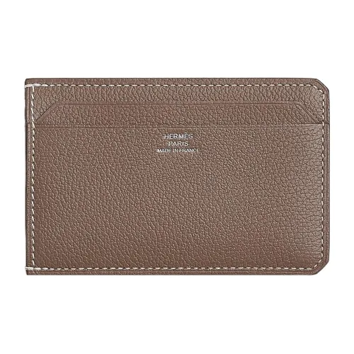 HERMES Evercolor Телячья кожа Держатель для карт Женский 18 слоновый серый