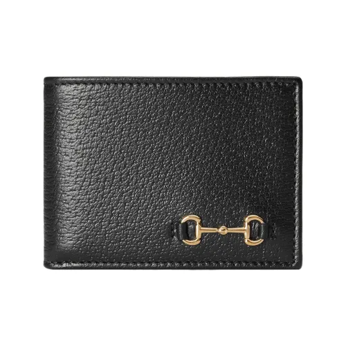 GUCCI Застежка Horsebit Кожа Кошелек Мини Мужской Черный