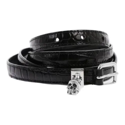 Alexander McQueen Ремни из коровьей кожи, черные, женские