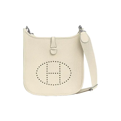 HERMES Evelyne Clemence Bullock Кожа Сумка через плечо Стандартная Женская I2 Nata Кремово-белый