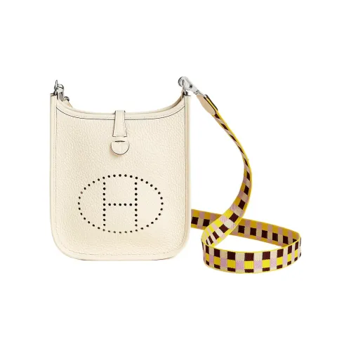 HERMES Evelyne Clemence Bullock Кожа Evelyn Сумка через плечо Мини Женская I2 Nata Кремово-белый