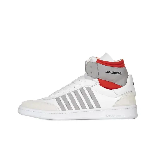 DSQUARED 2 MID Топ Стильный Скейтбординг Мужской Белый Серый