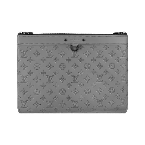 LOUIS VUITTON Телячья кожа Клатч Мужской Серый