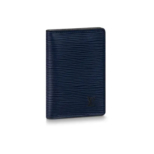 LOUIS VUITTON Металл Кожа Кошелек Мужской Синий