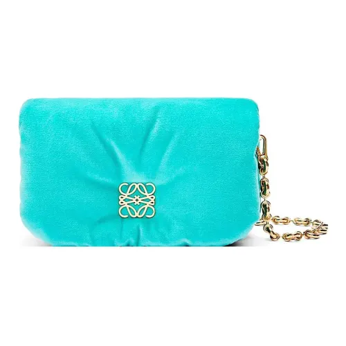 LOEWE Вельветовая ткань Сумка через плечо Сумка на плечо Женская Карибский Синий