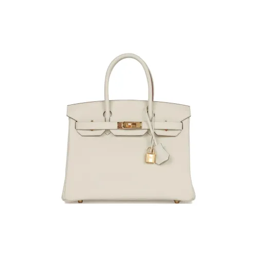 HERMES Birkin Коровья кожа Togo Сумка Женские 0T Гриб Белый