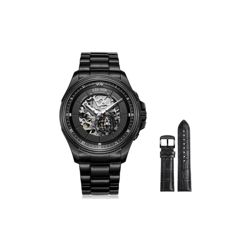 EBOHR Explorer Collection Механический механизм нержавеющая сталь ремешок часы для мужчин черный циферблат модель 20258216HEI
