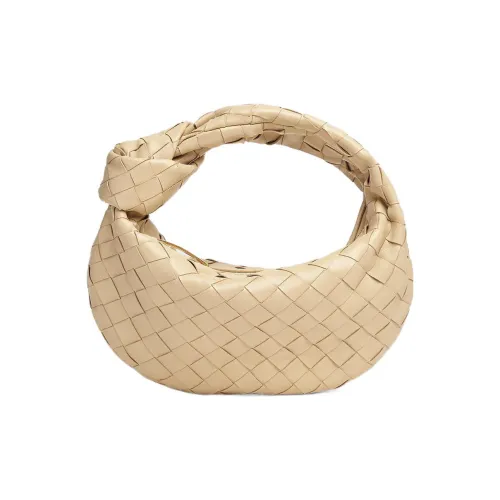 Bottega Veneta Jodie Овчина Лунный Форма Сумка на плечо Клатч Сумка Мини Женские Овсяный