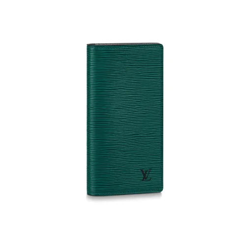LOUIS VUITTON Brazza EPI Кожа Кошелек Мужской Темно-зеленый