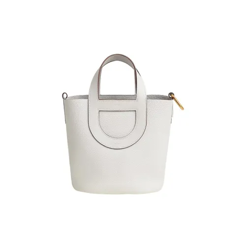 HERMES In The Loop Taurillon Clemence Bullock Кожа с Swift Кожа Корзина Сумка Сумка Женская Новая Белая