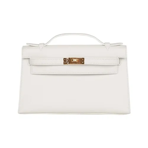 HERMES Mini Kelly Generation 1 Swift Кожа Сумка Kelly Сумка Женские 01 BLANC Чисто белый