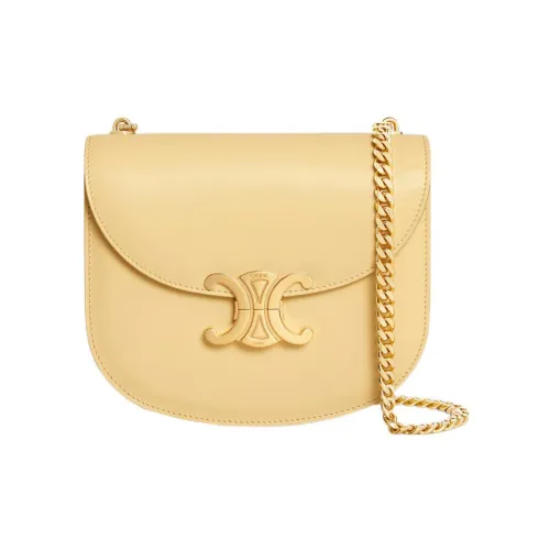 CELINE Triomphe Коровья кожа Сумка через плечо Сумка на плечо Женская Желтая
