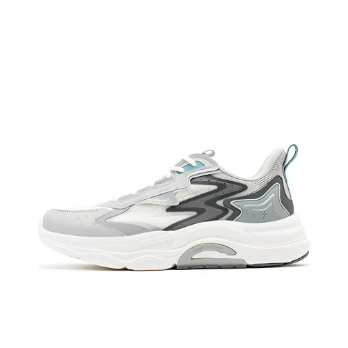 361° Lingmou SE Амортизаторы Slip-resistant устойчивые к истиранию Низкий топ Спортивная повседневная обувь Мужская Белый Серый