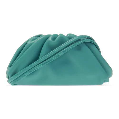 Bottega Veneta POUCH Облачная Сумка Телячья Кожа Монетница Клатч Сумка Женская Аква Зеленая