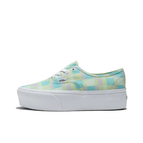 Vans Authentic Series PASTEL Picnic Stackform Аbrasion Resistant Низкие Кроссовки для скейтбординга Унисекс Зеленый Синий Белый