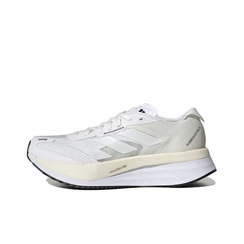 Adidas Adizero Boston 11 Low Топ Беговые кроссовки Женские Белый Черный