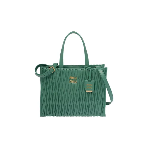 MIU MIU Matelassé Овчина Тоут Сумка Сумка для покупок Сумка через плечо Сумка Женская Salvia ROOTS Зеленый