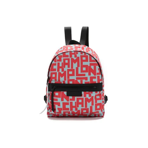 LONGCHAMP Le Pliage Ткань Рюкзак Маленький Женский Светло-Синий Красный