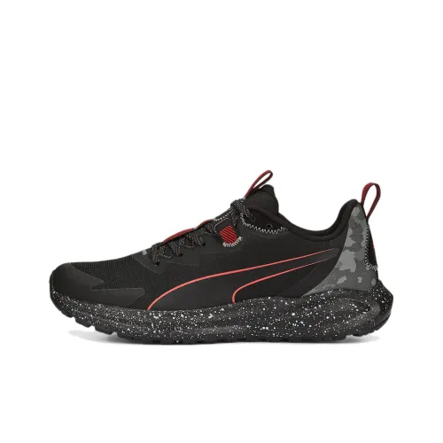 PUMA Twitch Runner Trail Shock Absorbers Slip-Resistant Abrasion-Resistant Low-Top Беговые кроссовки Унисекс Черный Красный