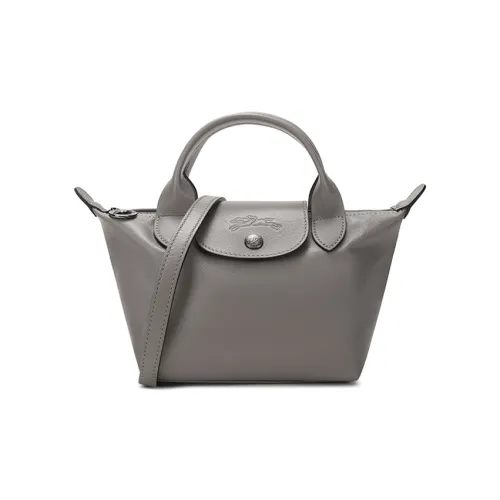 LONGCHAMP Le Pliage Cuir Овчина Пельмени Сумка через плечо Сумка Мини Женская Сумка-свитшот Серый