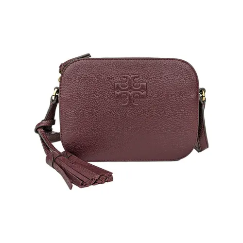 TORY BURCH THEA Зернистая кожа личи Коровья кожа Camera Сумка Сумка через плечо Маленькая Женская Бургунди