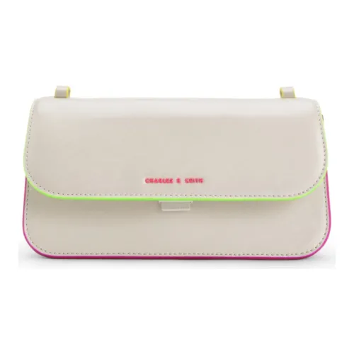 CHARLES KEITH Ткань Маленькая Квадратная Сумка Сумка через плечо Маленькая Женская Мел Белый Коричневый Чайный Коричневый Черный