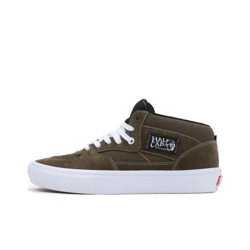 Vans Half Cab Skate MID Топ Кроссовки для скейтбординга Унисекс Коричневый Белый