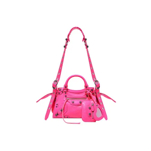 Balenciaga Neo Cagole Fine Grained Овчина Сумка через плечо Сумка Экстра малый Женская Розовая