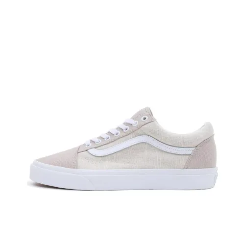 Vans Old Skool Collection Лето Linen Low Top Скейтборд Кроссовки Unisex Серый Белый