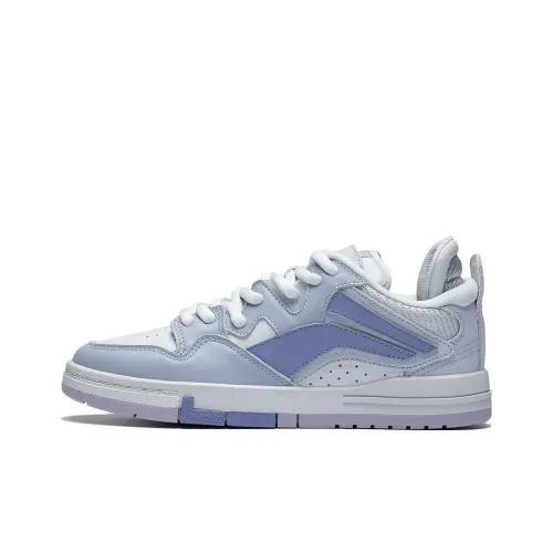 LINING Wei Wu PRO Slip-resistant Abrasion-resistant Low Top Скейтборд Кроссовки Женские Серый Белый Фиолетовый