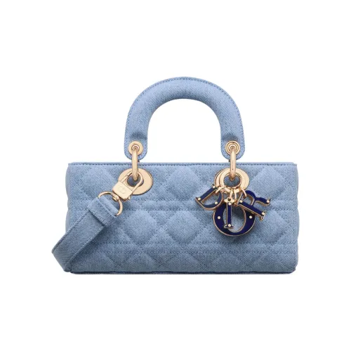 DIOR LADY D JOY Denim Ткань Сумка Lady Dior Сумка через плечо Сумка Маленькая Женская Синяя