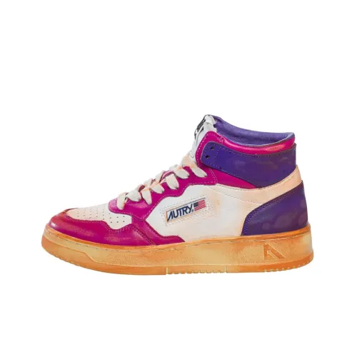 AUTRY Высокий Топ Стильный Скейтбординг Женские Белый Синий Розовый Потертый