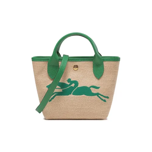 LONGCHAMP Плетеная соломенная ткань льняная ткань с коровьей кожей сумка-пельмени сумка на одно плечо мини женский хаки и зеленый