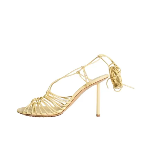 Bottega Veneta One Ремень Сандалии 10 см Женские Экрю